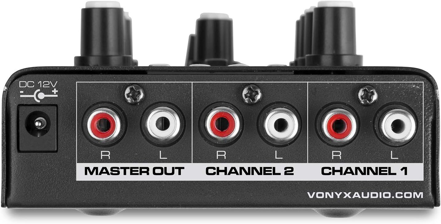 VONYX STM500BT 2-Channel DJ Mixer - Premium Audio Mixer with Bluetooth, USB, MP3 Support - Versatile Music Mixer for DJs, DJ Mixers, DJ Mixing Desk, DJ Music Mixer, 2 Channel Mixer-2