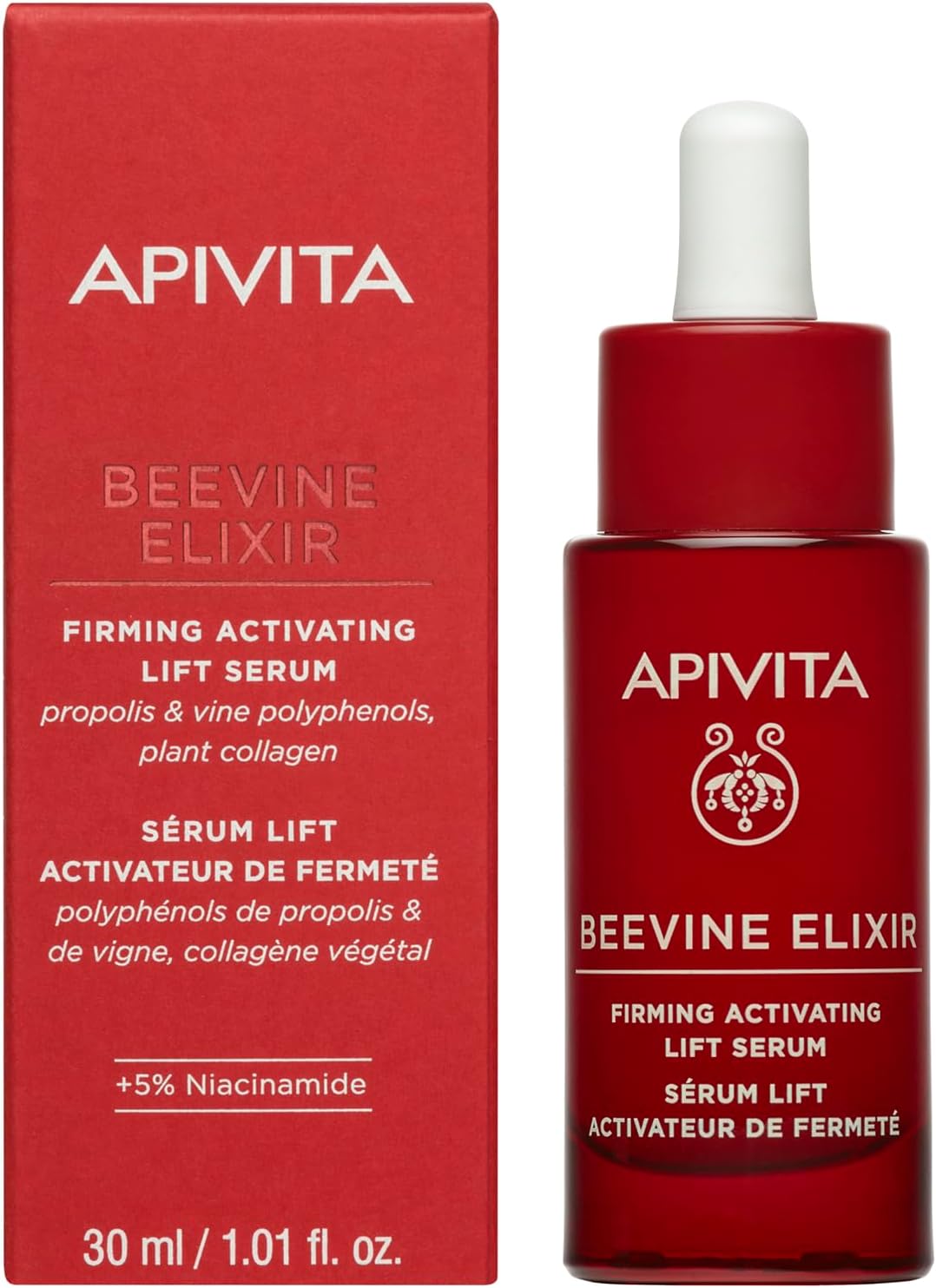 Apivita Beevine Elixir Firming Activating Lift Serum 30ml - Anti Wrinkle Serum with Propolis & Vine Polyphenols, Plant Collagen, Niacinamide - Instant Skin Tightening, Lifting, Firmness, Brightness-0