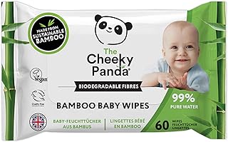 The Cheeky Panda Bamboo Biodegradable Baby Wipes | 99% Purified Water, Suitable for Sensitive Skin | Dermatologically Tested