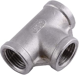 NPT Pipe Fitting 1/2'' 1/4'' 304 Stainless Steel Female Threaded Tee 3 Way Quick Connector(1/2" 52mm)