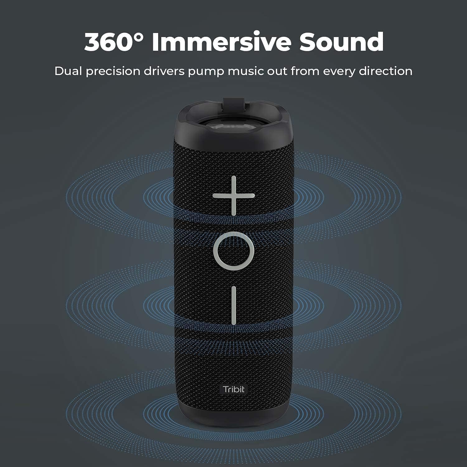 Tribit Bluetooth Speakers, StormBox 24W Portable Bluetooth Speakers, 360° Full Surround Sound, Extended XBass, Wireless Dual Pairing, IPX7 Waterproof, 20 Hours Runtime Speaker-The Telegraph's Choice-2