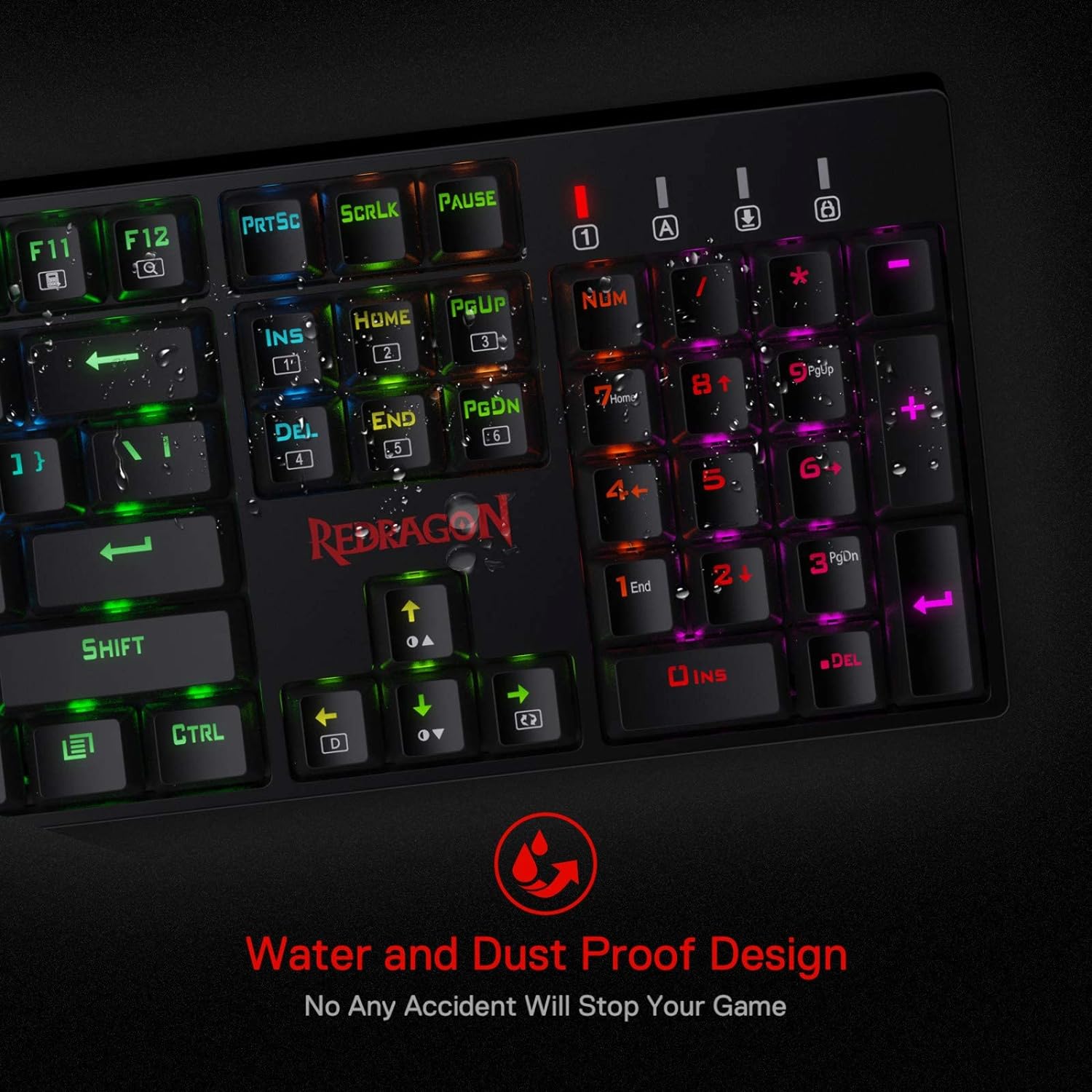 Redragon K582 SURARA Mechanical Gaming Keyboard with 104 Keys Anti-Ghosting, Programmable Wired Keyboard, Multicolour RGB Backlighting, Linear and Quiet Red Switch, Plug & Play, US Layout-5