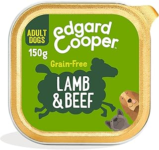 Edgard & Cooper Natural Wet Dog Food - (Lamb & Beef, ‎11 x 150g cup) - Grain & Gluten Free, Natural ingedients & fresh meat, full of essential amino acids for healthy insides