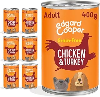 Edgard & Cooper Adult Wet Dog Food Tins - Chicken and Turkey - (6 x 400g tin), Grain & Gluten Free, Natural ingedients & fresh meat, full of essential amino acids for healthy insides