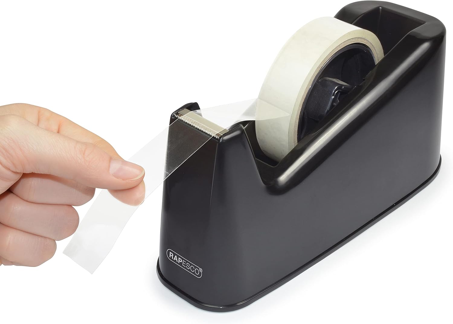 Rapesco 1540 Germ-Savvy Antibacterial, 500 Heavy Duty Tape Dispenser with 2 Tape Rolls, Black-3