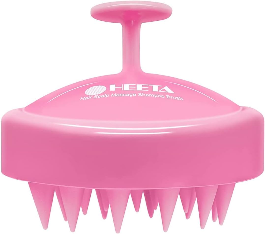 HEETA Scalp Massager Hair Growth, Shampoo Brush with Soft Silicone Bristles for Hair Care and Head Relaxation, Ergonomic Scalp for Women/Men/Pet-Rose Pink-0