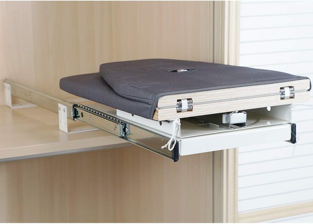 SAROSORA Retractable Ironing Board Closet Pull-Out Stow Away in The Cabinet Easy to Install (Navy Blue)-5