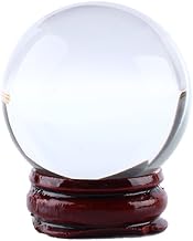 Clear Crystal Ball 40mm/1.6" Asian Rare Natural Quartz Clear Magic Crystal Ball Sphere with Stand Base,Transparent