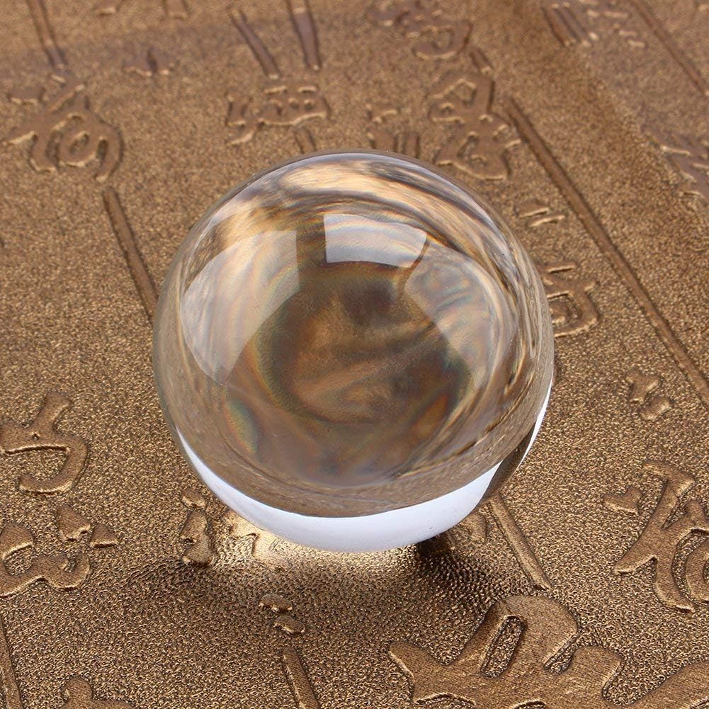 Clear Crystal Ball 40mm/1.6" Asian Rare Natural Quartz Clear Magic Crystal Ball Sphere with Stand Base,Transparent-7