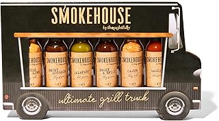 Smokehouse by Thoughtfully, Gourmet Ultimate Grill Truck Gift Set, Fun Food Truck Shaped Package, Includes BBQ Rubs, BBQ Sauces & Hot Sauces, Set of 6