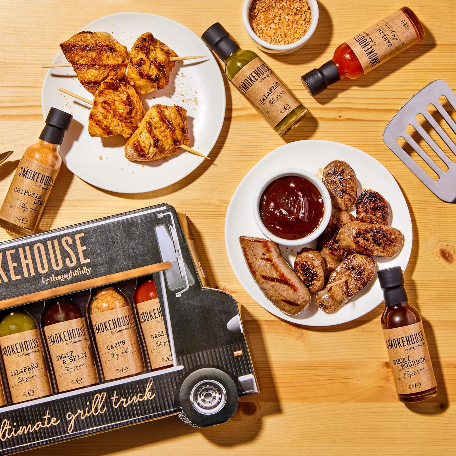 Smokehouse by Thoughtfully, Gourmet Ultimate Grill Truck Gift Set, Fun Food Truck Shaped Package, Includes BBQ Rubs, BBQ Sauces & Hot Sauces, Set of 6-3