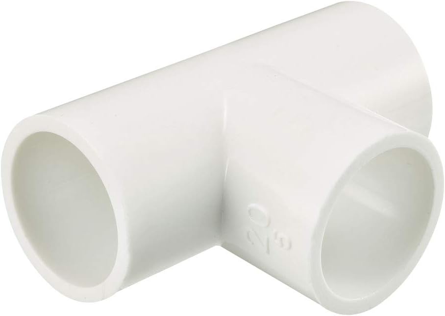 sourcing map 20mm Slip Tee PVC Pipe Fitting T-Shaped Coupling Connector 5 Pcs-0