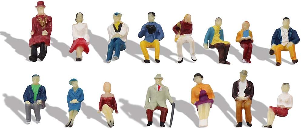 Evemodel P8711 60pcs HO scale 1:87 All Seated People Sitting Figures Passengers Model Desktop Decoration-1