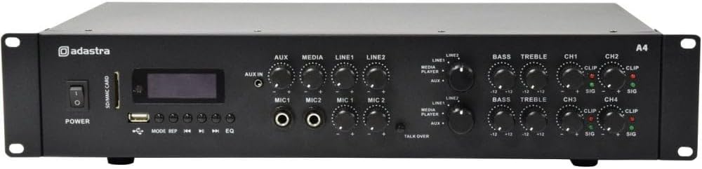 Adastra | Dual Stereo Amplifier With Bluetooth & Media Player | 4 x 200W-1