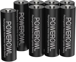 POWEROWL AA Rechargeable Batteries 8 Pack, High Capacity 2800mAh 1200 Cycles 1.2V NiMH Rechargeable Battery AA