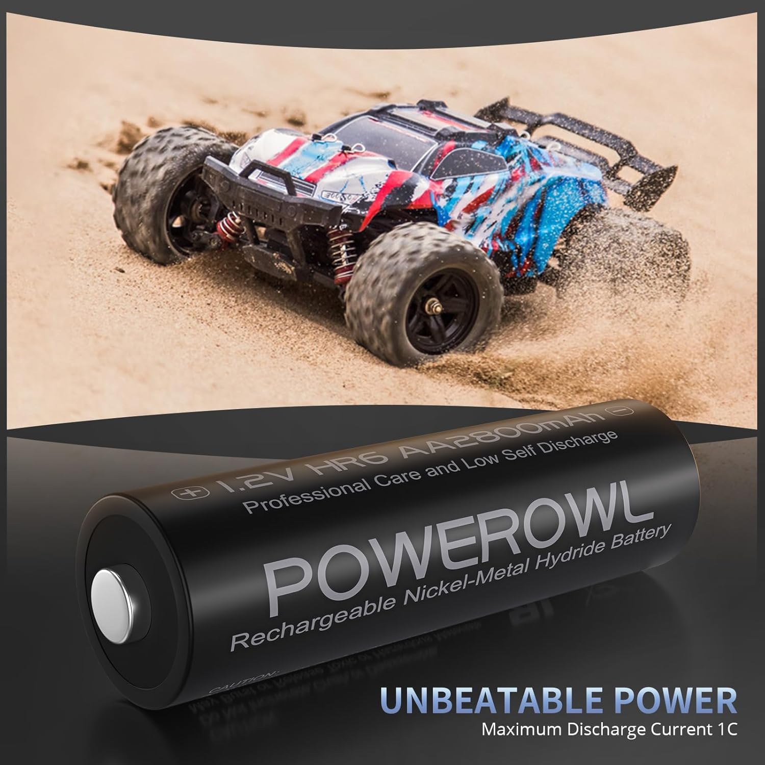 POWEROWL AA Rechargeable Batteries 8 Pack, High Capacity 2800mAh 1200 Cycles 1.2V NiMH Rechargeable Battery AA-4