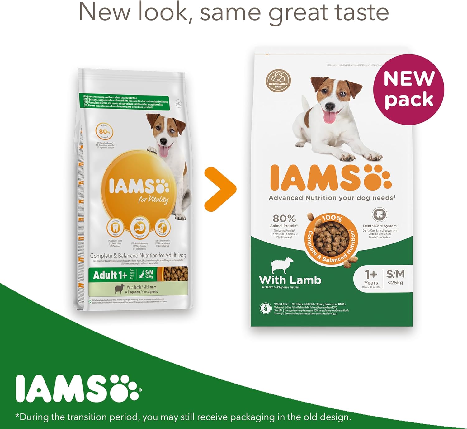 IAMS Complete Dry Dog Food for Adult 1+ Small and Medium Breeds with Lamb 3 kg-2