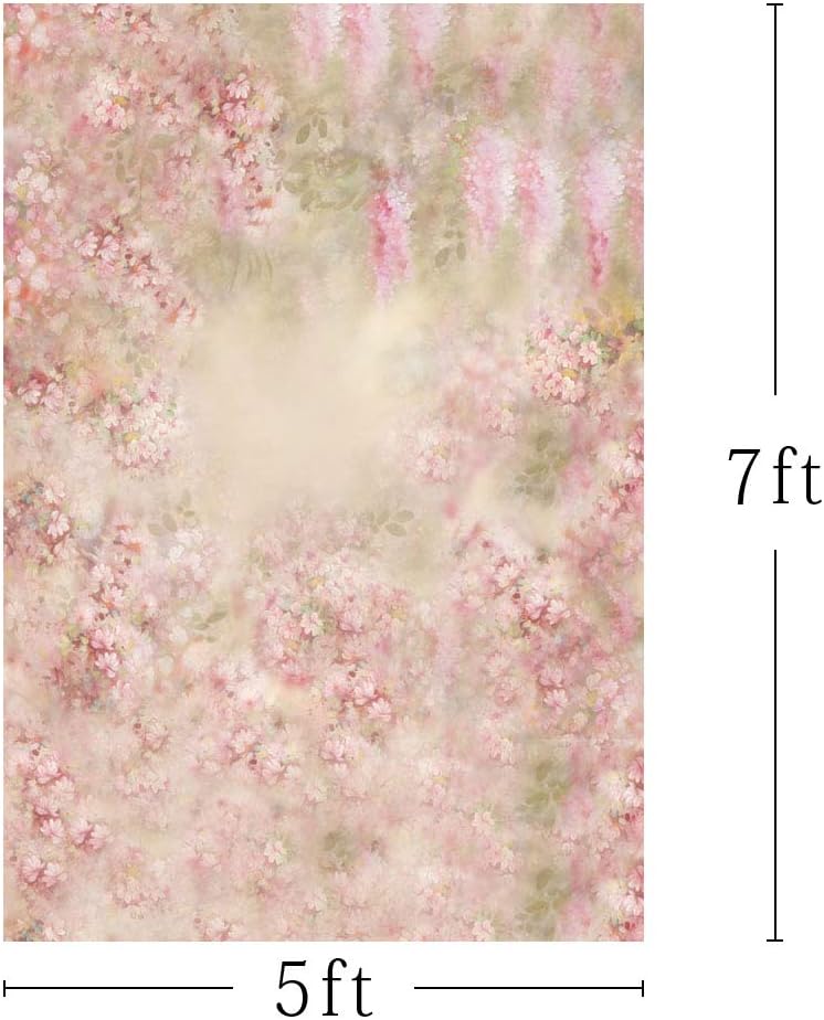 MEHOFOTO Newborn Pink Floral Backdrop Spring Photo Studio Booth Backgrounds Children Flowers Photography Backdrops Props 5x7ft-1