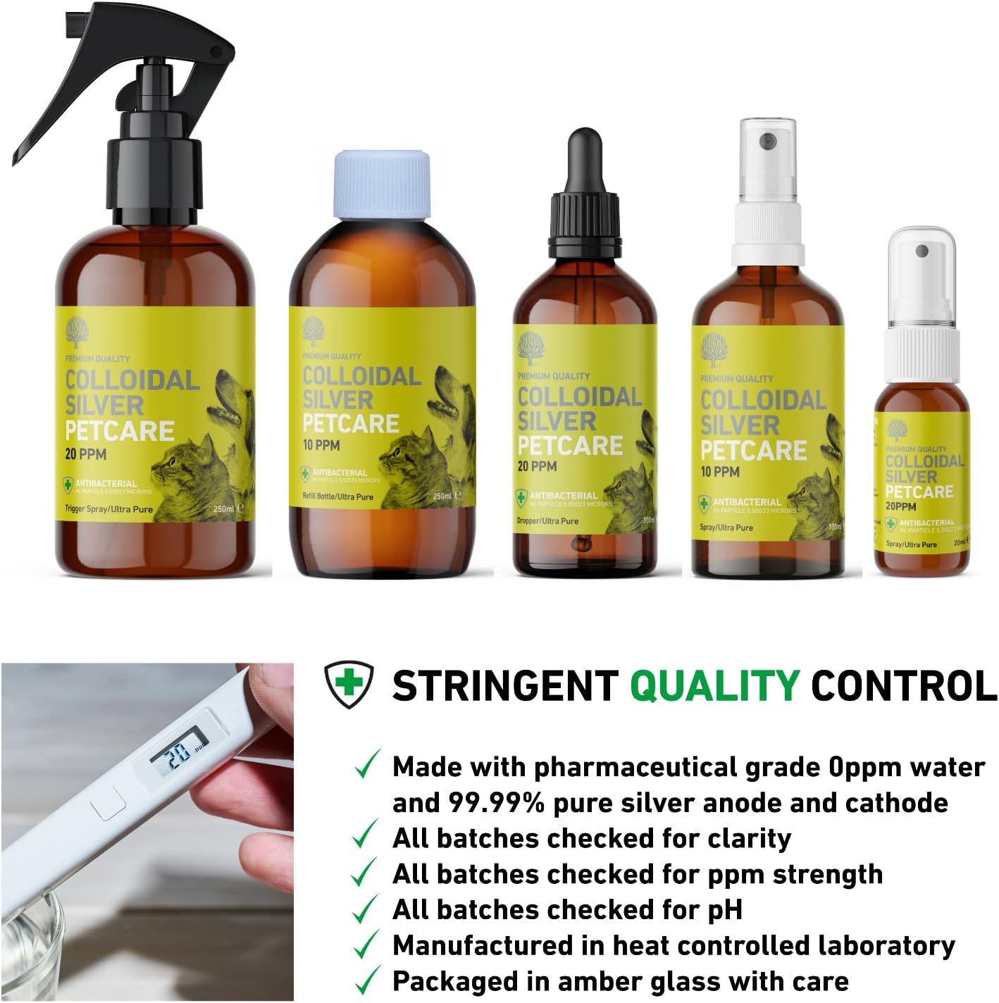 Nature's Greatest Secret Antibacterial Premium Quality Smallest Particle Size Crystal Clear Colloidal Silver Petcare 20ppm Pocket Spray 20ml-7