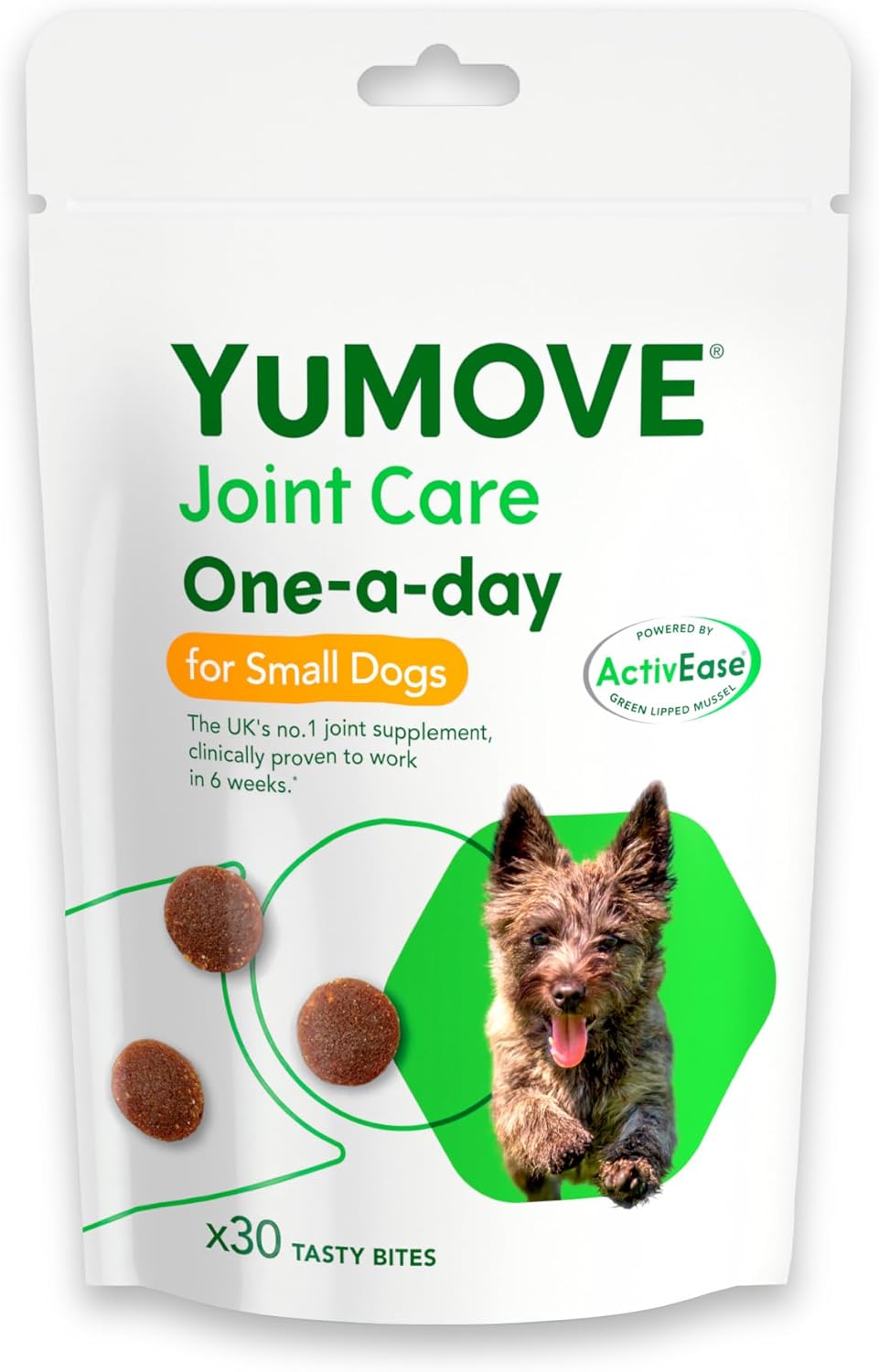 YuMOVE ONE-A-DAY Chews For Small Dogs | Joint Supplement for Stiff Dogs with Glucosamine, Chondroitin, Green Lipped Mussel | 30 Chews - 1 Month supply-0