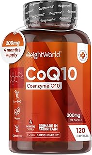 CoQ10 Supplement 200mg - 120 Co Enzyme Q10 High Strength Capsules - 4 Months Supply - Q10 Coenzyme Naturally Fermented & Lab Tested Ubiquinone - High Absorption CoQ10 Supplements