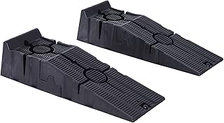 DURHAND 1 Pair Heavy Duty 5 Ton Plastic Garage Workshop Car Service Ramps Lifting Automotive Vehicle Portable, Black