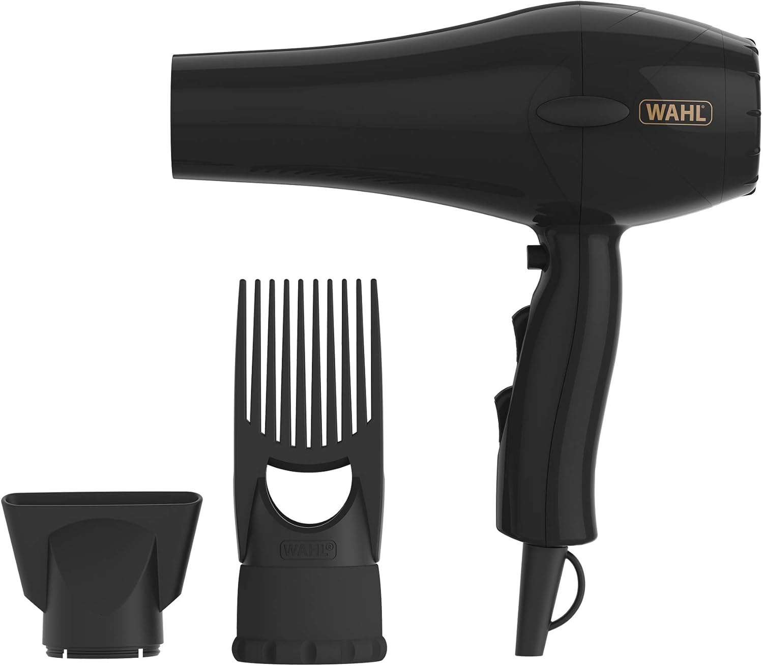 Wahl Hairdryer, PowerPik 2, Dryer for Women, Hair Dryer with Pik Attachment, Afro Hairdryer, Afro-Caribbean Hair, Three Heat Settings, Anti-frizz Drying, Black-0