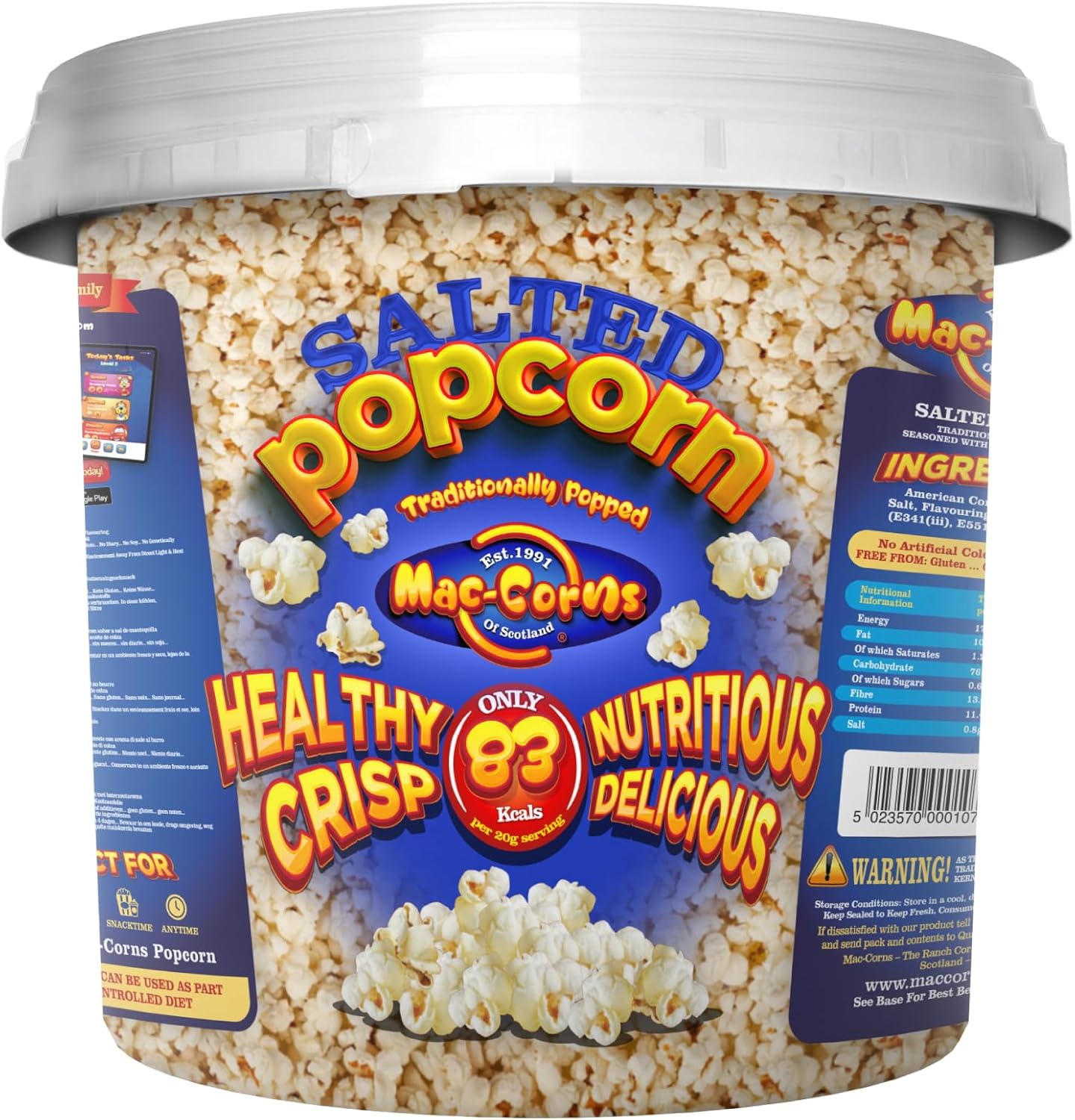 Popcorn Mega Bucket Bundle - Salted Popcorn 400g - 12 Cartons - 1 Popcorn Scoop-1