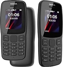 Nokia 106 all carriers 4GB Dual Sim 2018 Dark Grey With LED Torch - FM Radio - Big Button Phone