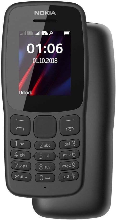 Nokia 106 all carriers 4GB Dual Sim 2018 Dark Grey With LED Torch - FM Radio - Big Button Phone-2