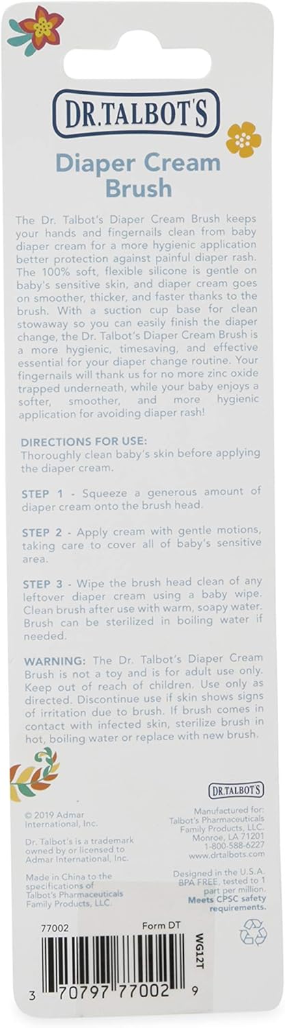 Nuby Dr. Talbots Silicone Diaper Cream Brush with Suction Base, Aqua-5