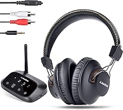 Avantree HT5009 40Hrs Bluetooth 5.0 Wireless Headphones for TV Listening with Transmitter (Digital Optical RCA AUX), Pass-Through Support, 164ft Long Range, High Volume for Seniors, No Audio Delay