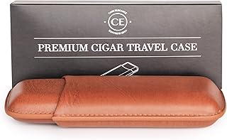 CASE ELEGANCE Two Cigar Travel Vegan Leather Case in Chestnut Brown (Chestnut Brown)