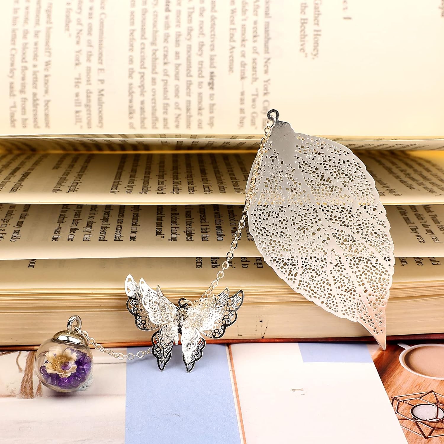 Toirxarn Leaf Bookmark - Christmas & Birthday Gift for Women - Personalised Xmas Stocking Filler & Secret Santa Presents to Mum Grandma Teacher Daughter Wife Sister Family Friends Colleague-3