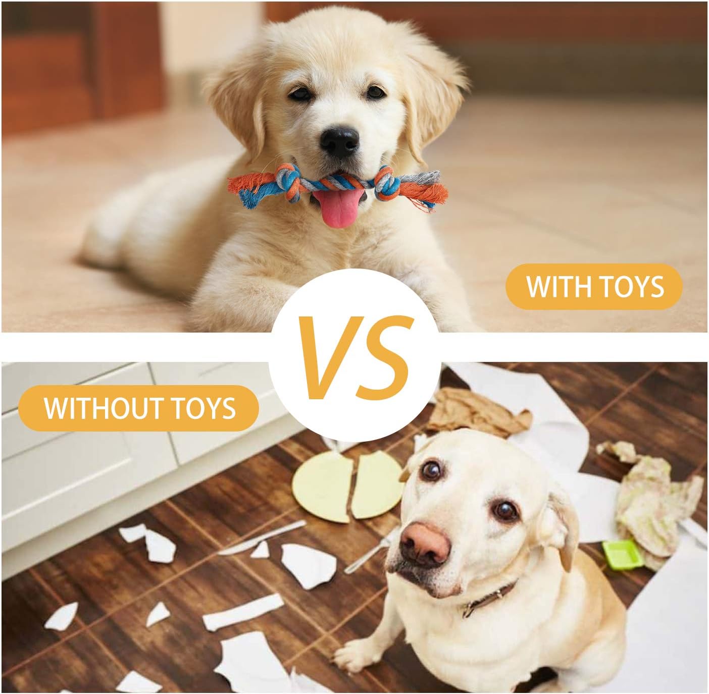 Toozey Dog Toys Puppy Toys - 7 Pcs Puppy Toys from 8 Weeks Small Dog Toys - Interactive Dog Toys for Boredom Dog Chews Dog Toys For Small Dogs&Large Dogs Rope Toys - Natural Cotton&Non-toxic-3