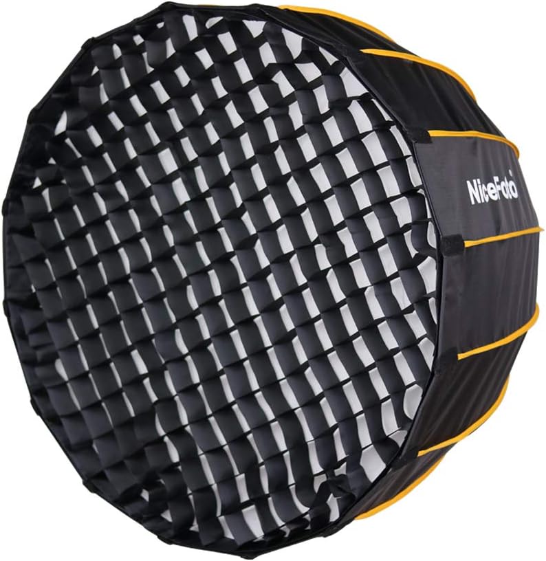 NiceFoto Parabolic Softbox 23.6 inches/ 60cm Professional Quick Set-up Deep Soft Box with Grid and Bowen Mount for Studio Flash LED Light Photography-2