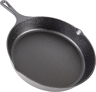 nuovva Pre-Seasoned Cast Iron Skillet Frying Pan Oven Safe Cookware for Indoor & Outdoor Use - Grill, StoveTop, Black (10inch - 25cm)