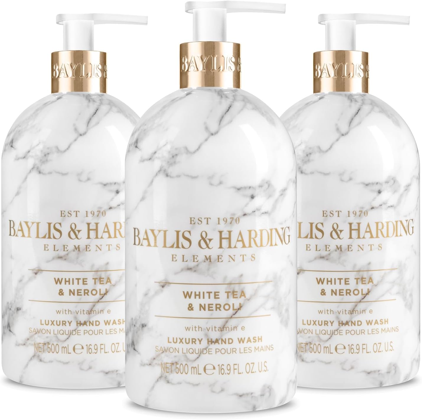 Baylis & Harding Elements White Tea & Neroli Hand Wash, 500 ml (Pack of 3) - Vegan Friendly-0