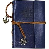 AKORD Vintage Retro PU Leather Cover Journal Jotter Diary Notebook - Blue