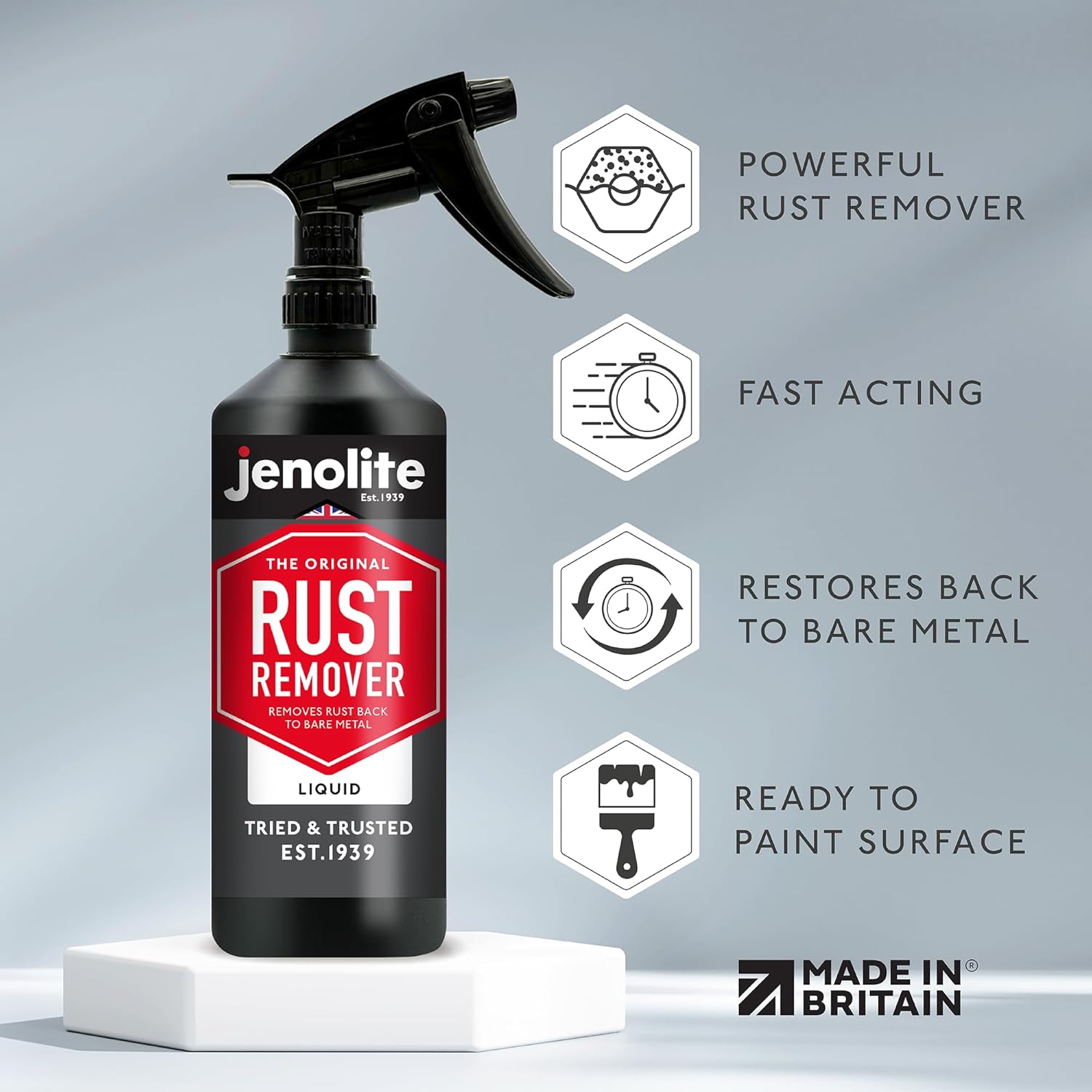 JENOLITE Rust Remover Trigger Spray | Easy Application | Fast Acting Rust Treatment | Removes Rust Back To Bare Metal | 500g-5