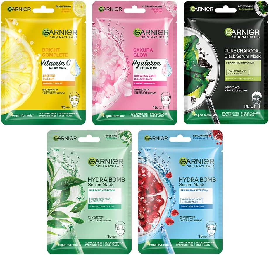 Garnier Sheet Mask (Pack of 5 (All Variant))-0