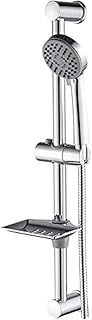 Ibergrif M20903 Shower Riser Kit, Shower Slide Bar with Shower Head, 170CM Shower Hose,Shower Head Holder and Soap Dish, Adjustable Shower Height Bracket for Bathroom