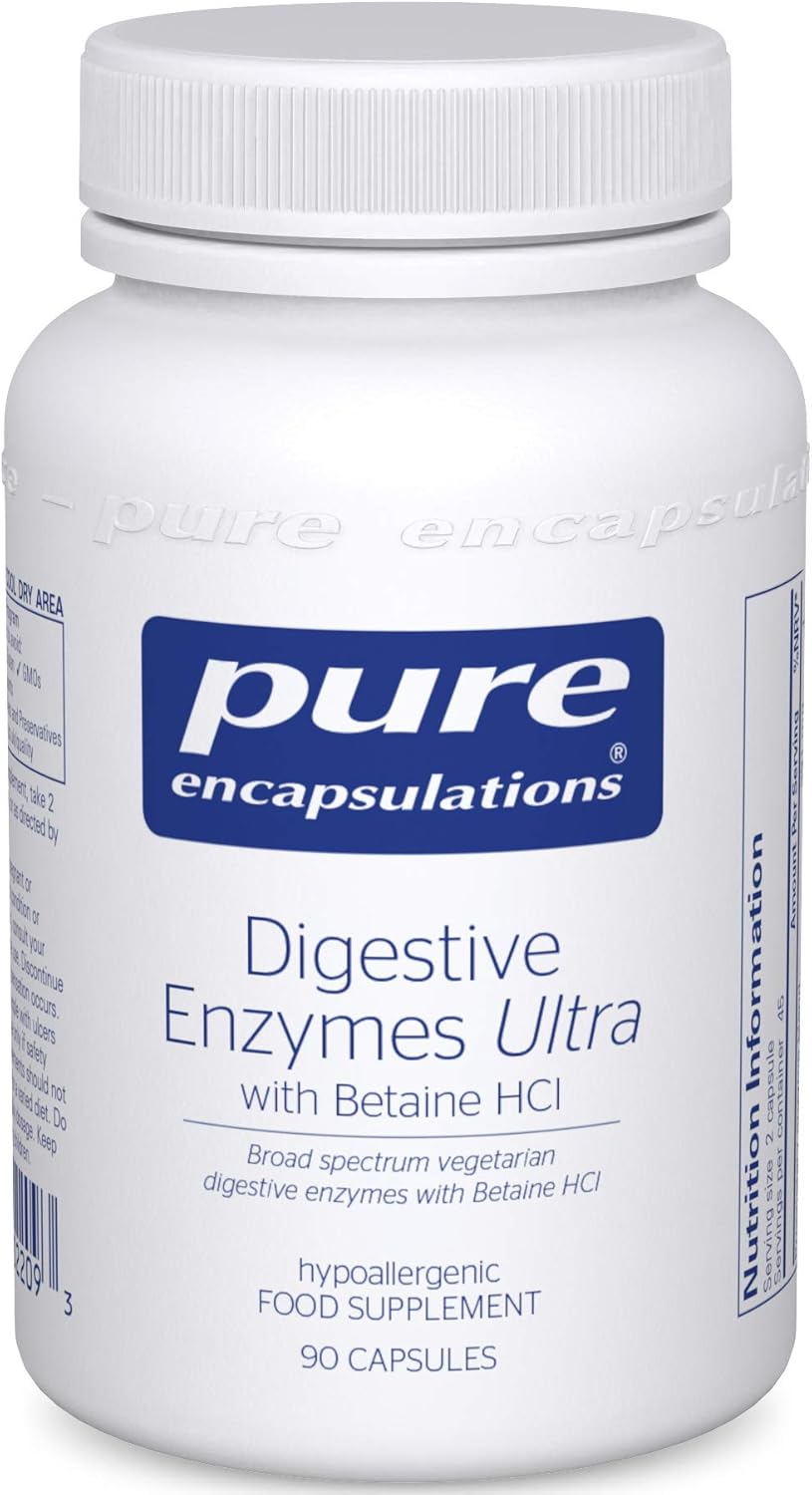 Pure Encapsulations - Digestive Enzymes Ultra with Betaine HCl - Broad Spectrum Vegetarian Digestive Enzymes - Lactose, Protein & Fat Digestion - 90 Capsules-0