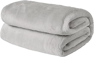 Brentfords Super Ultra Soft Flannel Fleece Blanket Large Fluffy Warm Throw Over Bed Sofa Settee, Silver Grey - 120 x 150cm