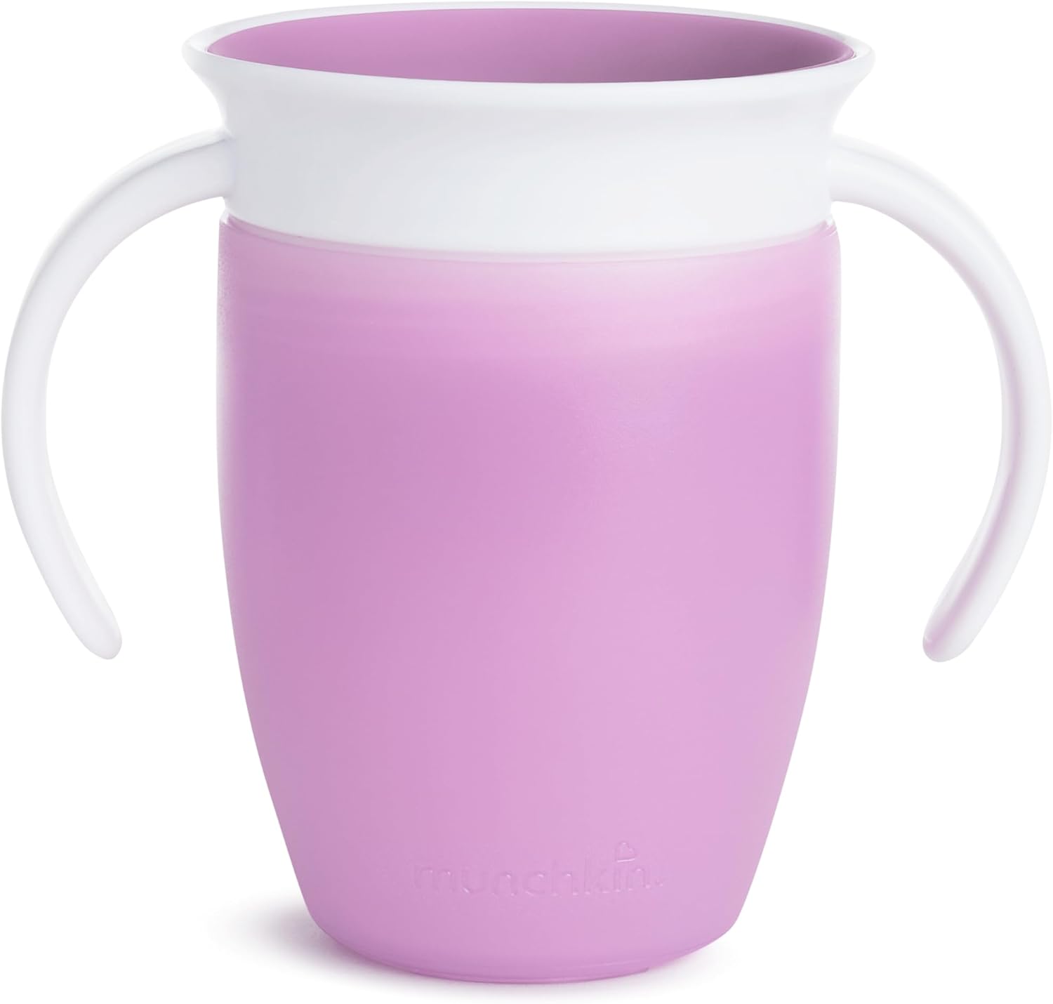 Munchkin Miracle 360 Sippy Cup| Trainer Toddler Cup| BPA Free Baby Cup with Handles| Non Spill Cup| Dishwasher Safe Baby Cup| Leakproof Childrens Cup| Baby Weaning Cup from 6months | 7oz/207ml| Purple-0