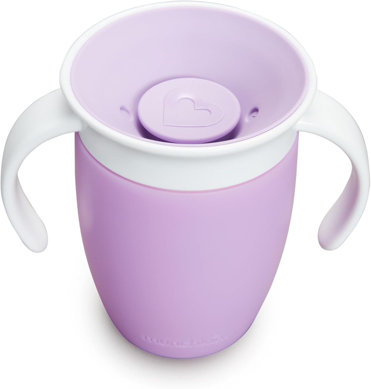 Munchkin Miracle 360 Sippy Cup| Trainer Toddler Cup| BPA Free Baby Cup with Handles| Non Spill Cup| Dishwasher Safe Baby Cup| Leakproof Childrens Cup| Baby Weaning Cup from 6months | 7oz/207ml| Purple-3