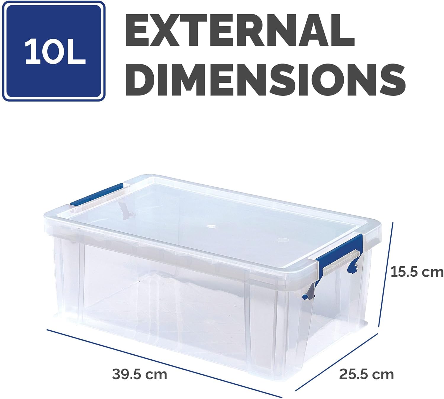 BANKERS BOX 10L Plastic Storage Boxes with Lids. ProStore Super Strong Plastic Storage Boxes (14 x 34 x 21.5cm), Made in the UK, Clear-1