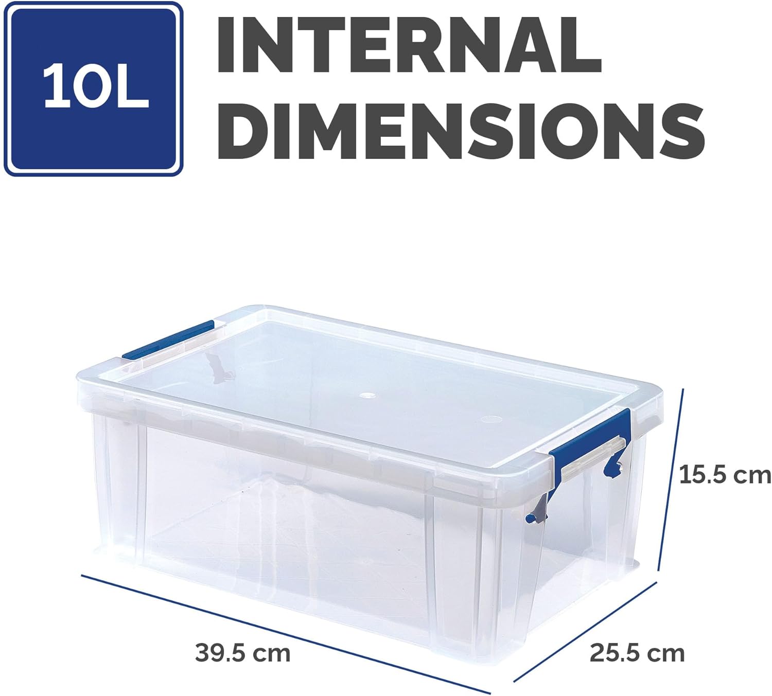 BANKERS BOX 10L Plastic Storage Boxes with Lids. ProStore Super Strong Plastic Storage Boxes (14 x 34 x 21.5cm), Made in the UK, Clear-2