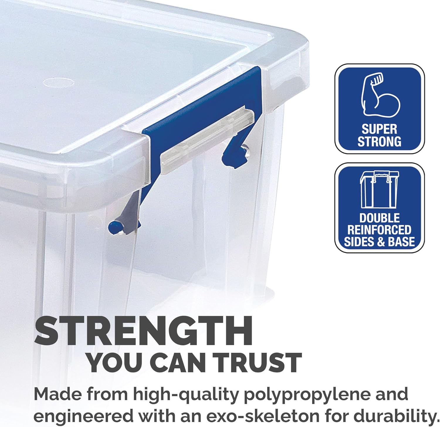 BANKERS BOX 10L Plastic Storage Boxes with Lids. ProStore Super Strong Plastic Storage Boxes (14 x 34 x 21.5cm), Made in the UK, Clear-3