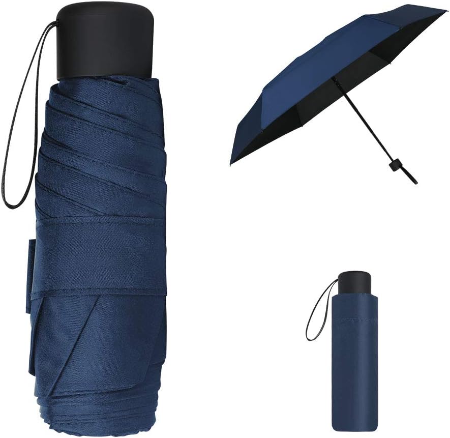 Vicloon Travel Mini Umbrella for Purse,6 Ribs Mini Umbrella,Coating Layer Fabric Blocking UPF 50 UV Protection 99.9% Compact Folding Purse Umbrella,Mini travel Sun Umbrella Lightweight Small Compact-0